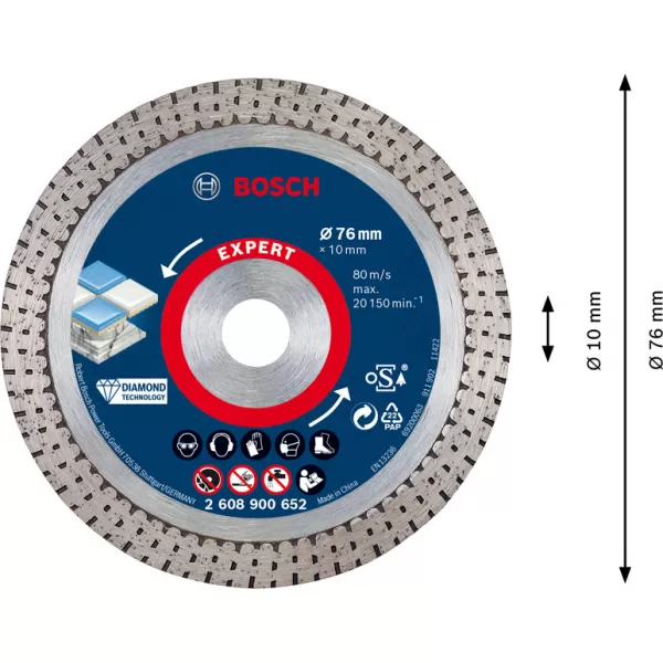 Kotouč diamantový řezný Bosch EXPPERT HardCeramic 76x1,5x10 mm