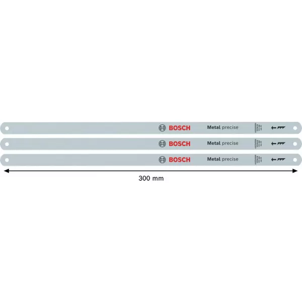 Pilové listy na kov 300 mm, 3 ks, 24 TPI Bosch Line
