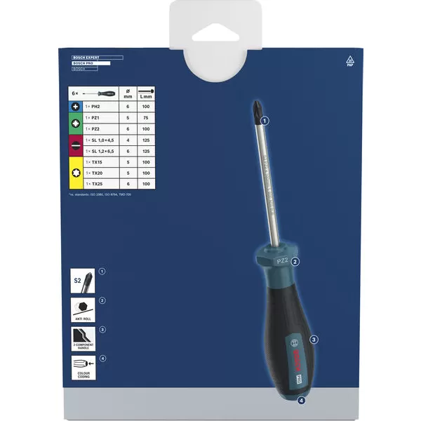 Sada šroubováků PH/PZ/SL/TX, 8 ks Bosch PRO