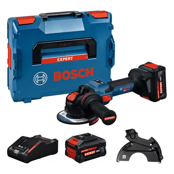 Aku úhlová bruska Bosch EXWX18V-15S EXPERT, 2 x aku 8,0Ah, L-Boxx
