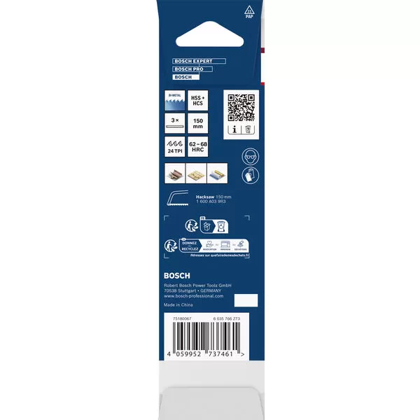 Pilové listy na kov 150 mm, 3 ks, 24 TPI Bosch Line