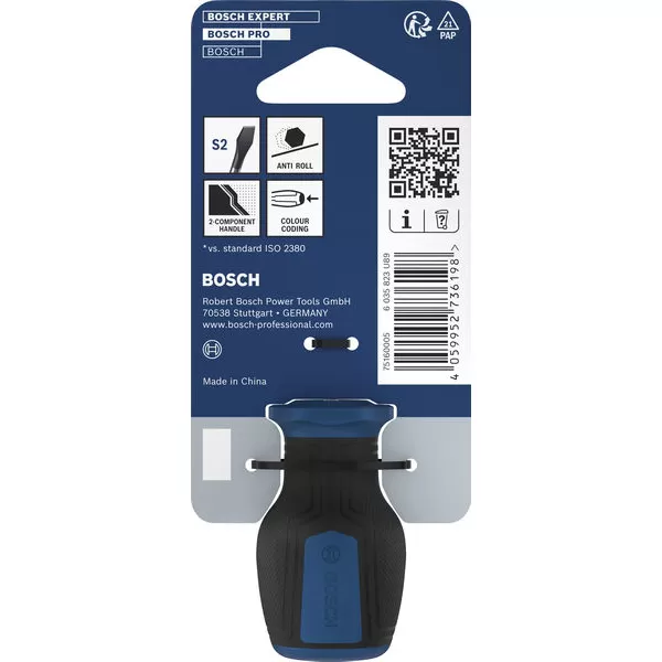 Šroubovák krátký plochý SL 0,6 × 3,5 × 25 mm Bosch PRO