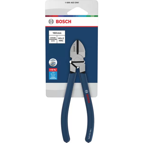 Kleště štípací boční 160 mm, máčené protiskluzové rukojeti Bosch Line