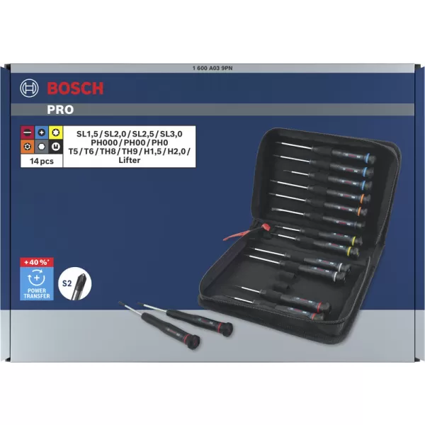 Sada přesných šroubováků PH/SL/TX/TH/H, 14 ks Bosch PRO