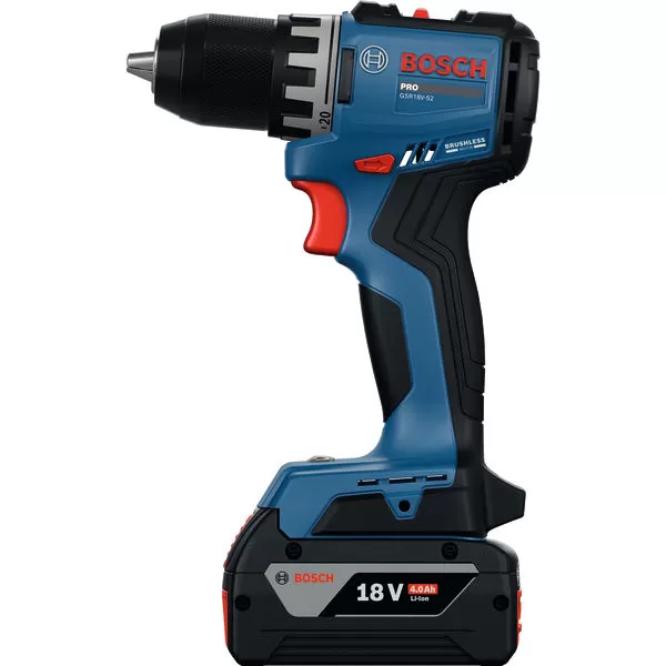 Aku vrtačka Bosch GSR 18V-52 Professional, 1x4,0Ah, 1x2,0Ah, L-Boxx 06019S0024