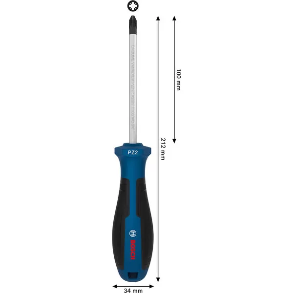 Šroubovák křížový PZ2 × 100 mm Bosch Line