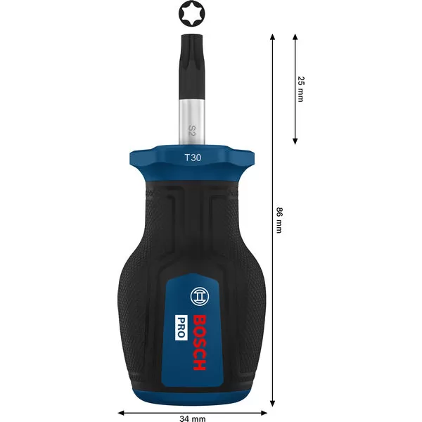 Šroubovák krátký torx TX30 × 25 mm TORX® Bosch PRO