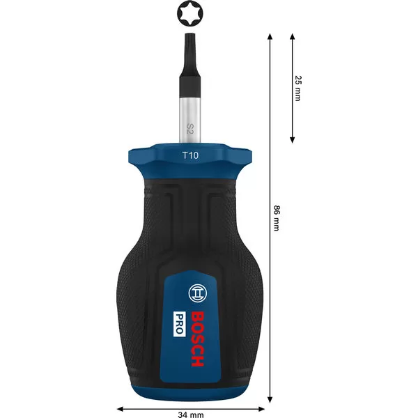 Šroubovák krátký Torx TX10 × 25 mm TORX® Bosch PRO