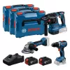 Sada aku nářadí Bosch GSR 18V-65 + GBH 18V-22 + GWS 18V-8 Professional