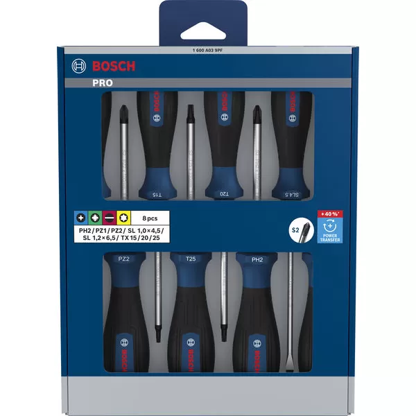 Sada šroubováků PH/PZ/SL/TX, 8 ks Bosch PRO