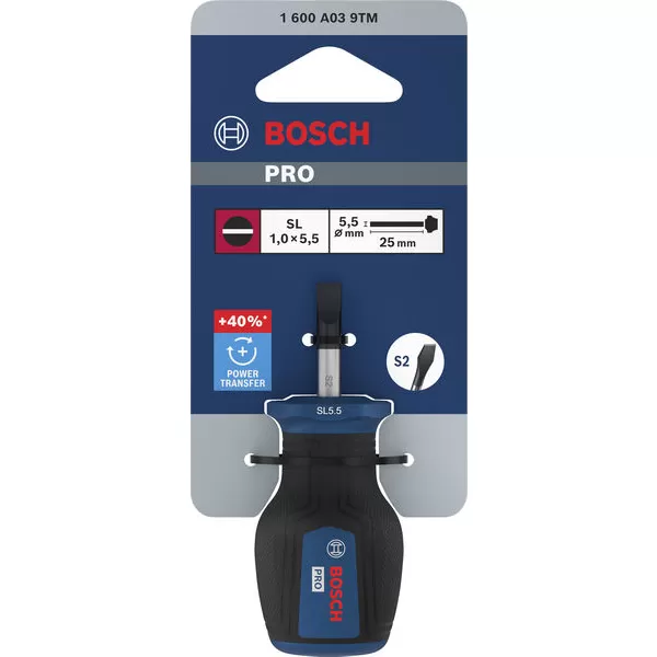 Šroubovák plochý krátký SL 1,0 × 5,5 × 25 mm Bosch PRO