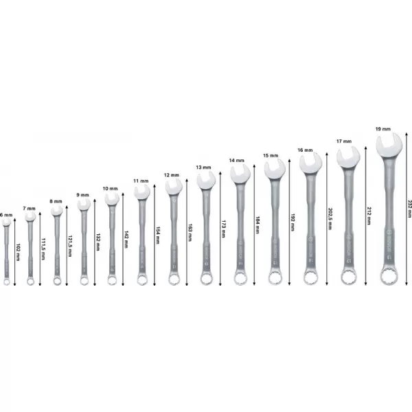 Sada očkoplochých klíčů 6–19 mm, 12 ks Bosch Line