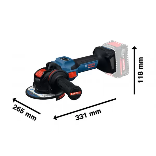 Aku úhlová bruska Bosch EXWX18V-15S EXPERT, 2 x aku 8,0Ah, L-Boxx