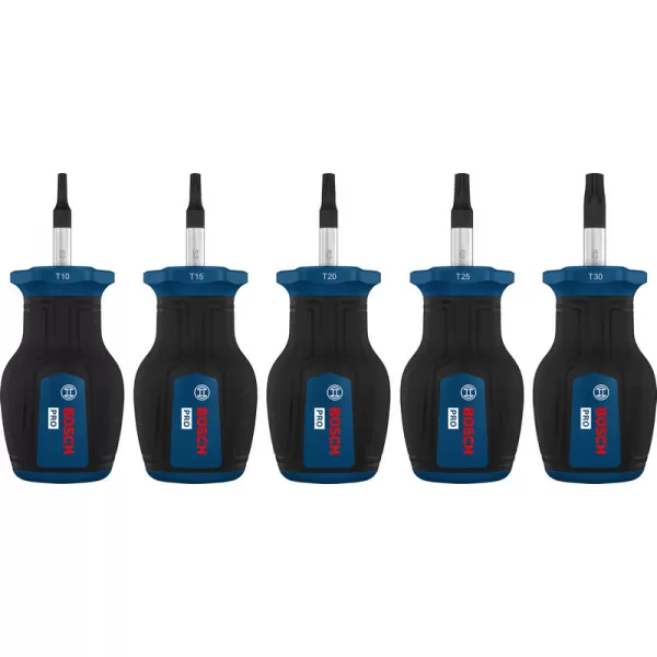 Sada krátkých šroubováků Torx, 5 ks Bosch PRO