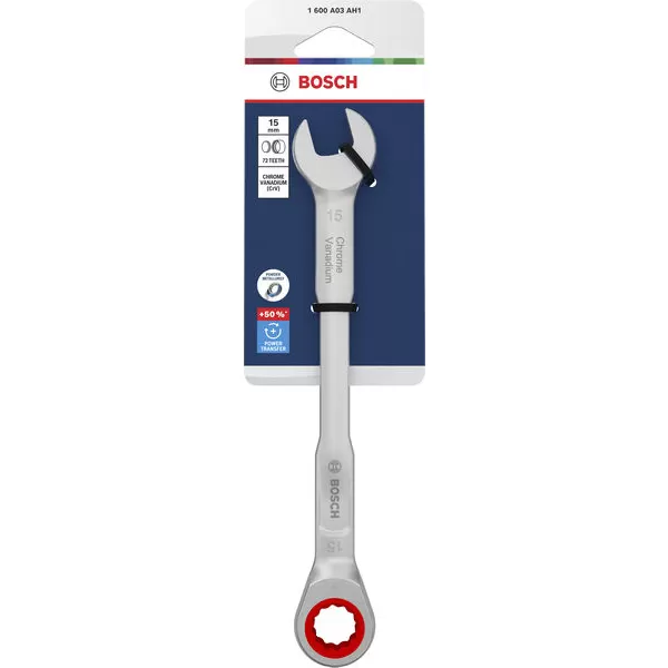 Ráčnový očkoplochý klíč 15 mm Bosch Line
