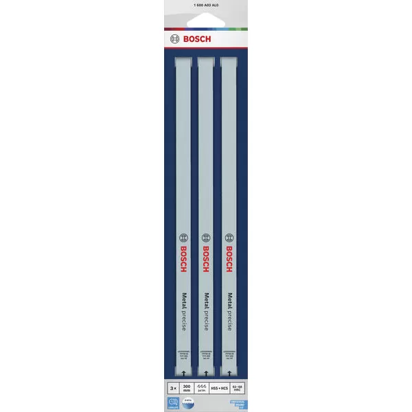 Pilové listy na kov 300 mm, 3 ks, 24 TPI Bosch Line